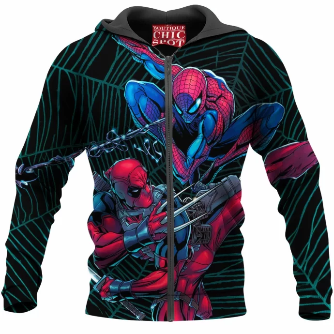 Spider-man vs Deadpool Zip Hoodie