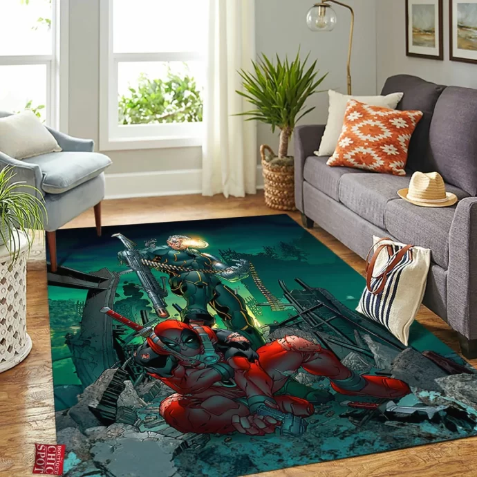 Cable vs Deadpool Rectangle Rug