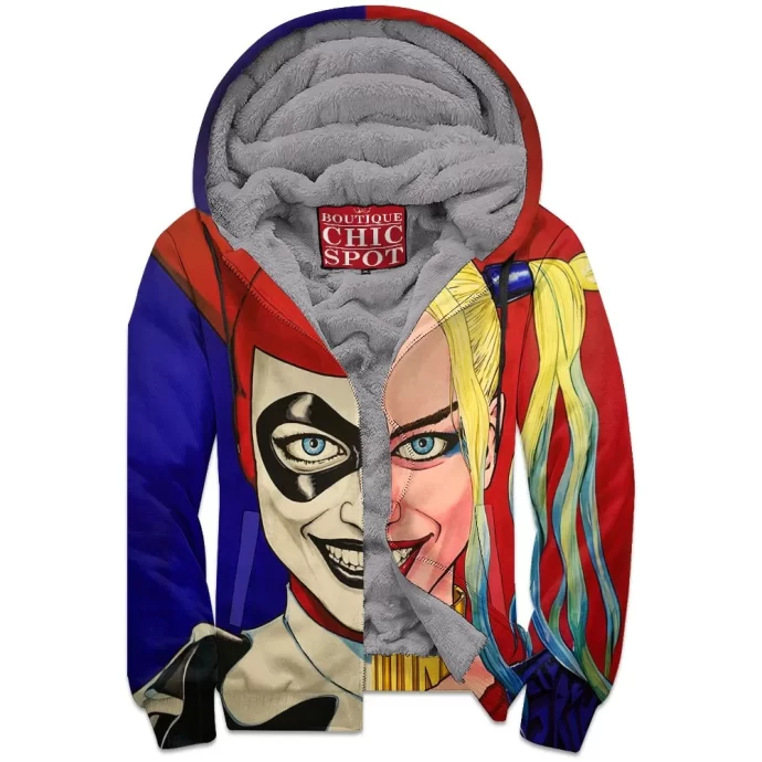 Harley Quinn Zip Fleece Hoodie