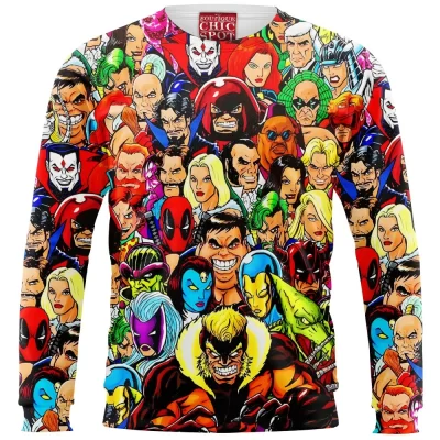 Comic Zip Sweatshirt, X-men Zip Sweatshirt, X-men Villains Zip Sweatshirt