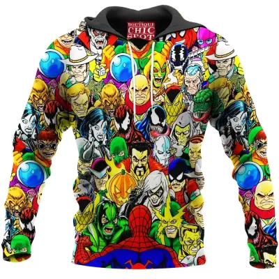 Comic Hoodie, Spider Villains Hoodie, Spider-man Hoodie, Spider-man Villains Hoodie