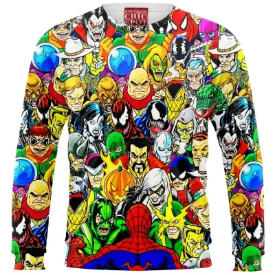 Spider-man Zip Sweatshirt, Comic Zip Sweatshirt, Spider-man Villains
