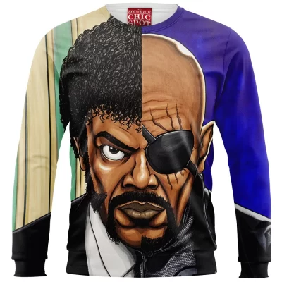 Samuel Jackson Zip Sweatshirt, Nick Fury Zip Sweatshirt, Comic Zip Sweatshirt