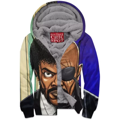 Comic Zip-Fleece-Hoodie, Nick Fury Zip-Fleece-Hoodie, Samuel Jackson Zip-Fleece-Hoodie