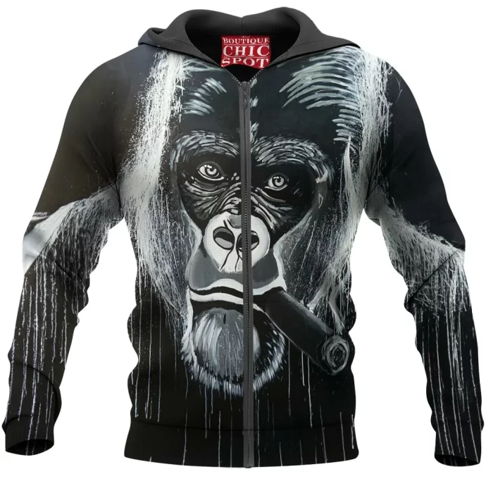 King Kong Smoking Zip Hoodie