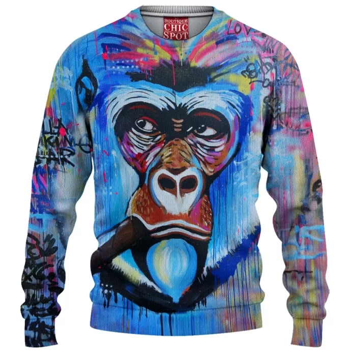 King Kong Smoking Knitted Sweater