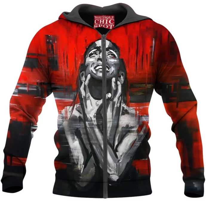 Abstract Pain Zip Hoodie