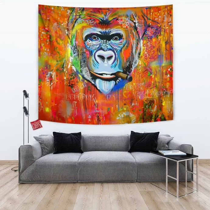 King Kong Smoking Tapestry