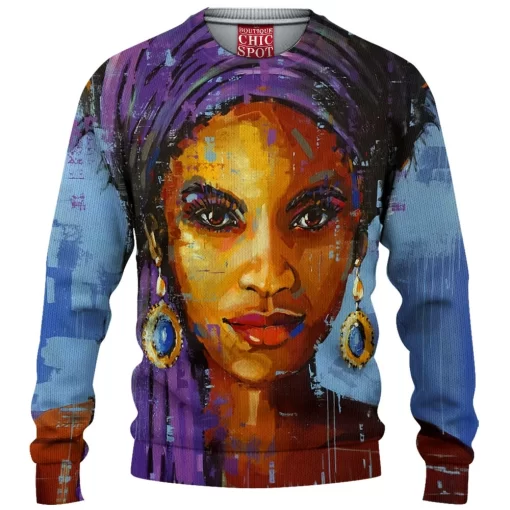 African Woman Knitted Sweater