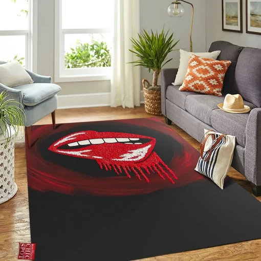 Woman Mouth Rectangle Rug