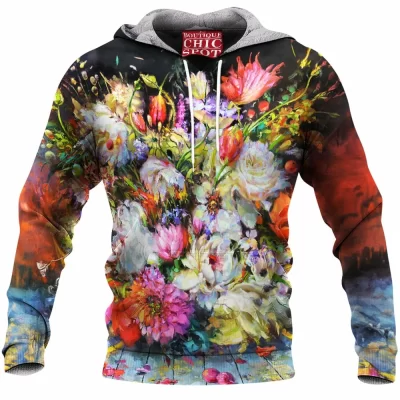 Flower Fleece-Hoodie