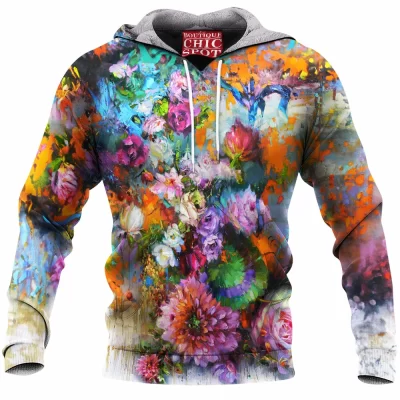 Flower Fleece-Hoodie