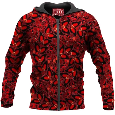 Butterfly Zip-Hoodie, Insect Zip-Hoodie