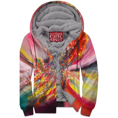 Butterfly Zip-Fleece-Hoodie, Insect Zip-Fleece-Hoodie