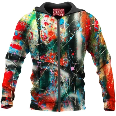 Abstract Zip-Hoodie