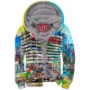 Abstract Zip-Fleece-Hoodie