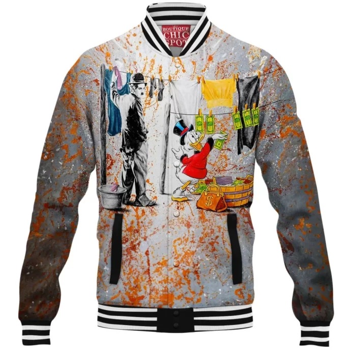 Charlie Chaplin McDuck Scrooge Baseball Jacket