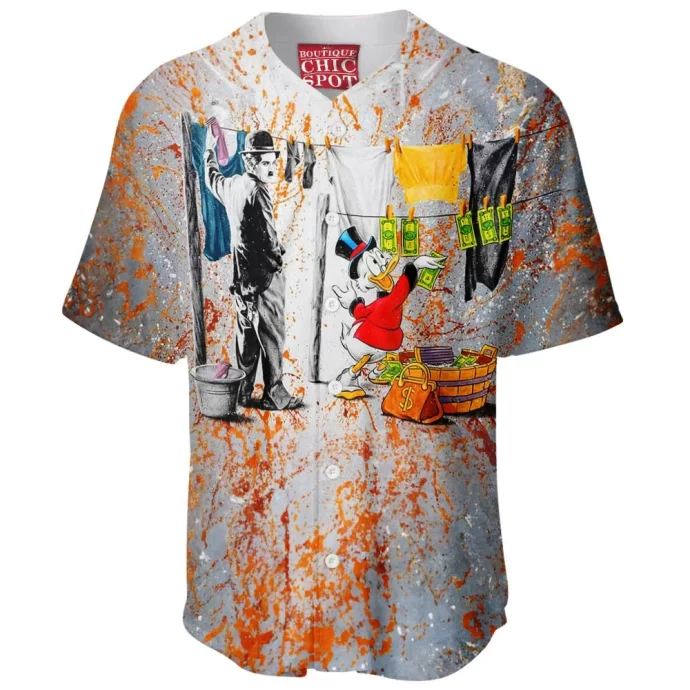 Charlie Chaplin McDuck Scrooge Baseball Jersey