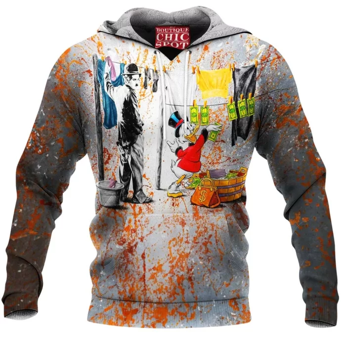 Charlie Chaplin McDuck Scrooge Fleece Hoodie