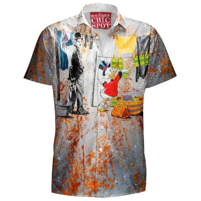 Charlie Chaplin McDuck Scrooge Hawaiian Shirt