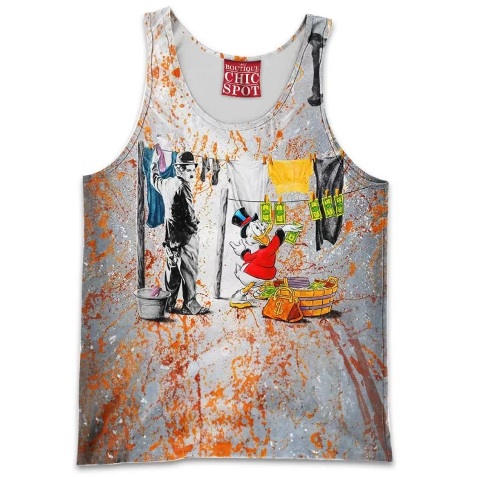 Charlie Chaplin McDuck Scrooge Tank Top