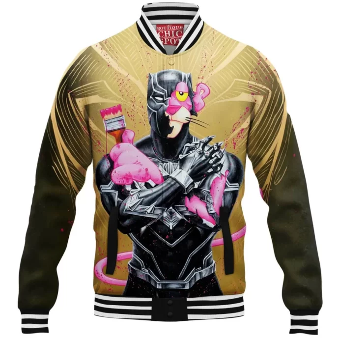 Pink Panther Black Panther Baseball Jacket