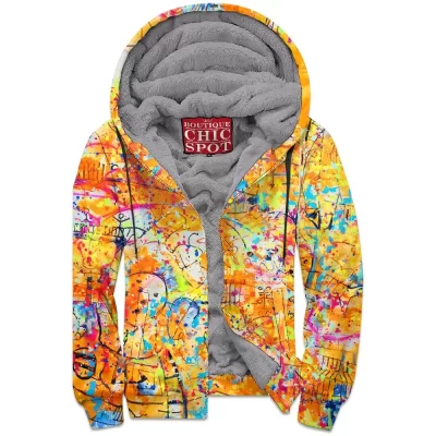 Abstract Zip-Fleece-Hoodie