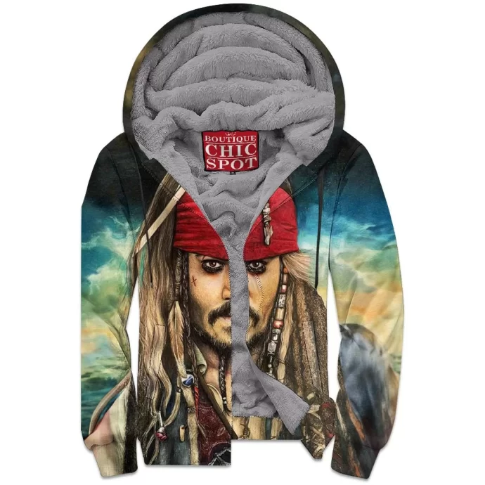 Captain Jack Sparrow Zip Fleece Hoodie