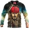 Captain Jack Sparrow Zip-Hoodie, Fantasy Zip-Hoodie, Pirates of the Caribbean Zip-Hoodie