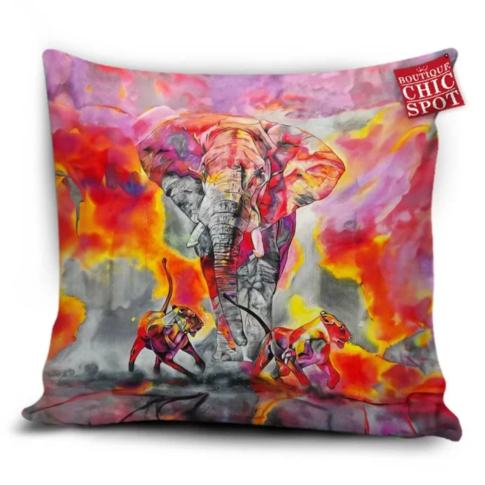 Elephant Lion Pillow Cover