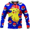 Anime Fleece-Hoodie, Pikachu Fleece-Hoodie, Pokemon Fleece-Hoodie