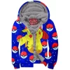 Anime Zip-Fleece-Hoodie, Pikachu Zip-Fleece-Hoodie, Pokemon Zip-Fleece-Hoodie