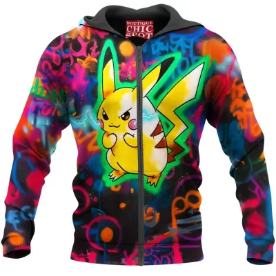 Anime Zip-Hoodie, Pikachu Zip-Hoodie, Pokemon Zip-Hoodie