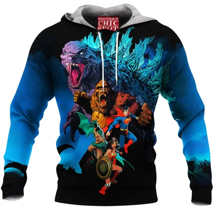 Justice League Godzilla Kong Fleece Hoodie