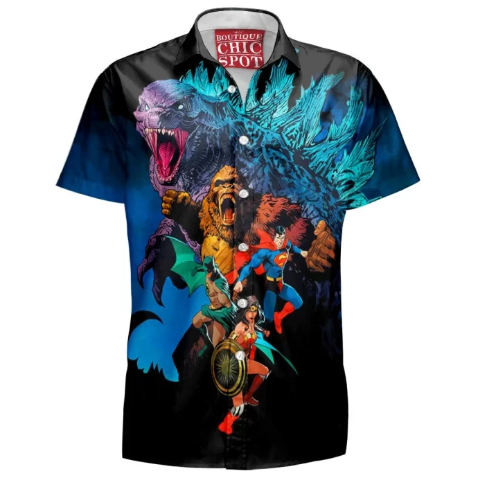 Justice League Godzilla Kong Hawaiian Shirt