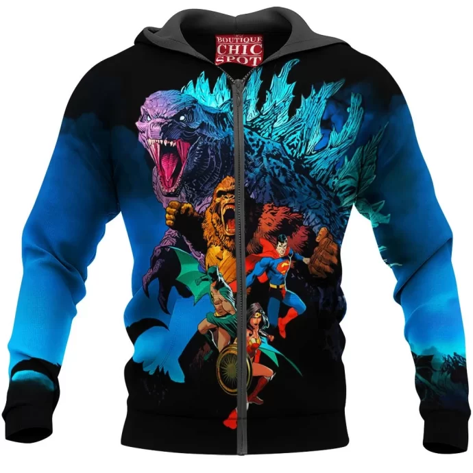 Justice League Godzilla Kong Zip Hoodie