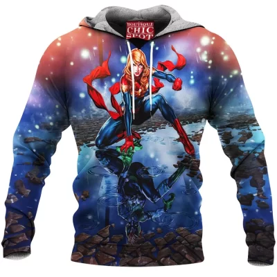 Comic Fleece-Hoodie, Captain Marvel Fleece-Hoodie