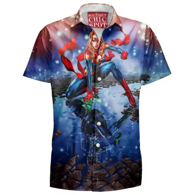 Comic Hawaiian-Shirt, Captain Marvel Hawaiian-Shirt