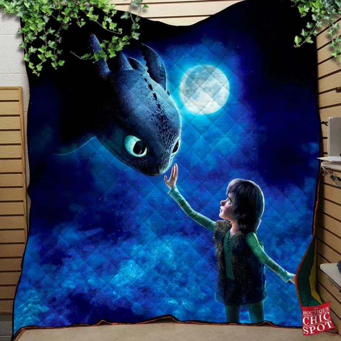 Meeting the Night Fury Quilt Blanket