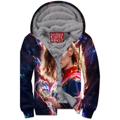 Comic Zip-Fleece-Hoodie, Captain Marvel Zip-Fleece-Hoodie