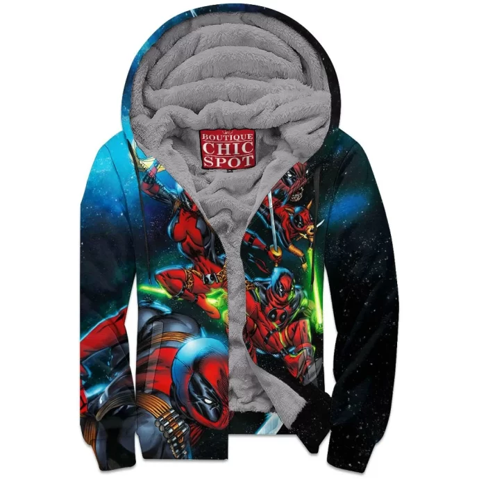 Deadpool Zip Fleece Hoodie