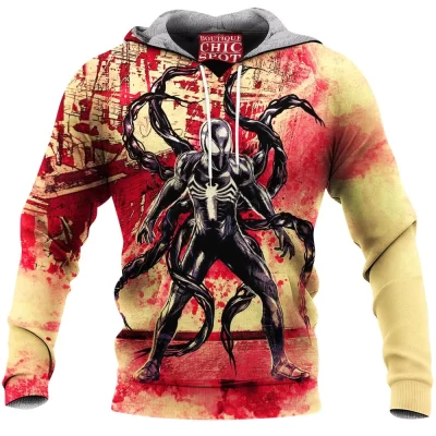Comic Fleece-Hoodie, Spider-man Fleece-Hoodie, Venom Fleece-Hoodie, Symbiote Fleece-Hoodie