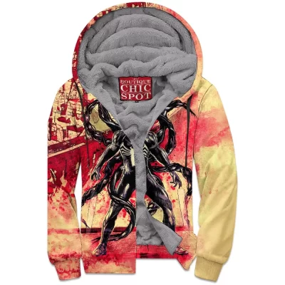 Comic Zip-Fleece-Hoodie, Spider-man Zip-Fleece-Hoodie, Venom Zip-Fleece-Hoodie, Symbiote Zip-Fleece-Hoodie