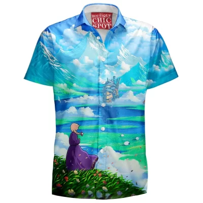 Anime Hawaiian-Shirt, Howls Moving Castle Hawaiian-Shirt, Ghibli Hawaiian-Shirt