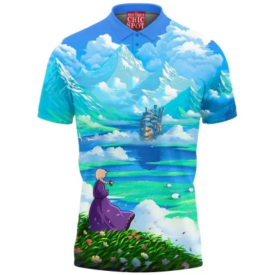 Anime Polo Shirt, Howls Moving Castle Polo Shirt, Ghibli Polo Shirt