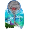 Anime Zip-Fleece-Hoodie, Howls Moving Castle Zip-Fleece-Hoodie, Ghibli Zip-Fleece-Hoodie
