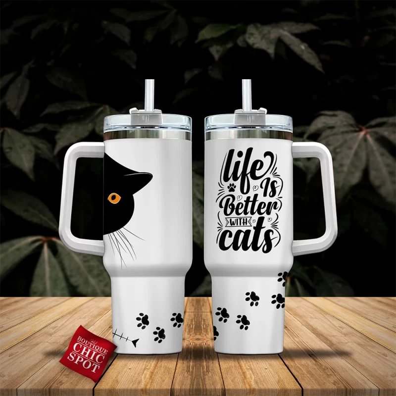 Cats Curved Tumbler Paw