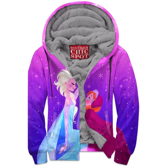 Elsa and Anna Zip Fleece Hoodie