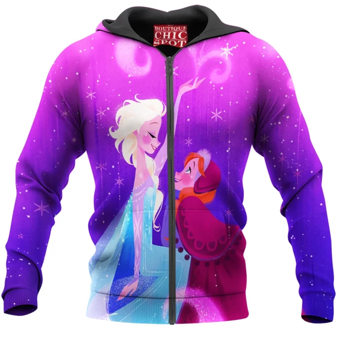 Elsa and Anna Zip Hoodie