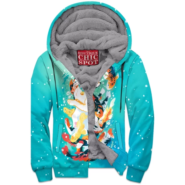 D HANG Boutique 13544 Zip Fleece Hoodie